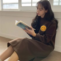 기모 롱티 옆트임 여자 원피스 여성 오버핏 레깅스위에입는 롱티셔츠 빅사이즈 겨울 편한 옷