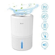 제습기 Acare 제습기 수분 흡수기 900ml 물 탱크가있는 공기 건조기 가정용 지하실 용 조용한 공기 제습기, white_미국 플러그