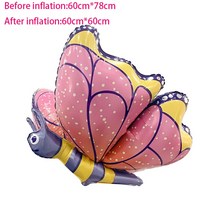 파티 용품 베이비 샤워 장식 알루미늄 호일 풍선 3D 잠자리 나비 생일 웨딩 파티 에어 글로브, 03 Pink Butterfly