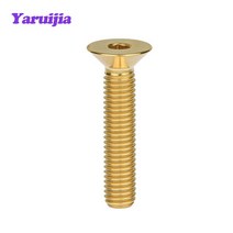 Tgou 티타늄 볼트 M8x15 20 25 30 35 40 45 50 55mm 플랜지 오토바이 디스크 브레이크 용 내부 외부 육각, 02 Gold_01 M8_06 40mm