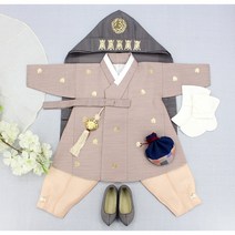 남아 꽃금박 동달이(2색상) 유아 주니어 초등 고급한복