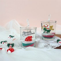 3온즈*6개/크리스마스 젤캔들만들기 키트 (파티), 클린코튼/옐로우