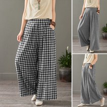 ZANZEA 여성 여름 체크 무늬 팬츠