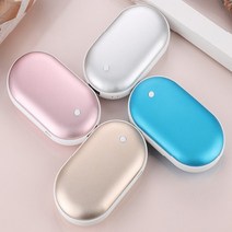 1 1 충전식 전기손난로 보조배터리 각인 가능 휴대용 kc인증 전기 전자 핫팩 어린이 커플 연인 졸업 입학 크리스마스 선물 판촉물 답례품, 블루 골드