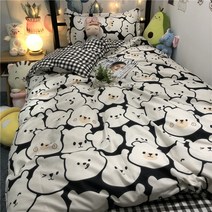 침대시트 빙과 게임 수밀도 식 전라 취침 피부 친화 이불커버 4종 스윗 기숙사 싱글침대 쓰리 피스이다 2571707755