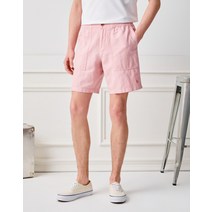 23SS 핑크 가먼트다잉 코튼린넨 퍼티그 하프 팬츠 HZPA3B503P2