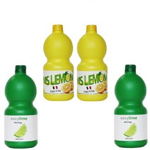 엠에스 레몬쥬스 1000ml 2개 + 라임주스 1000ml 2개 (합4개), 4개입, 1L