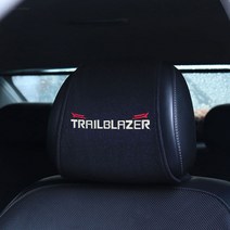 [BELUCAR] 트레일블레이저 헤드레스트 차량 실내 시트 가죽 보호 자수 튜닝 인테리어 악세사리 커버 몰딩 용품, 레드