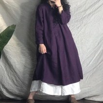 이끼당 봄가을 브이넥 슬림 여리한핏 원피스