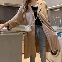 점퍼 롱 가을 겨울 자켓 모던 로브 봄 스타일 여성 캐주얼