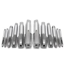 12 PCS 핸드 나사 나사산 탭 와이어 테이프 드라이버 비트 M3/m4/m6/m8/m10/m12, 은, 12개