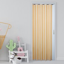 EKMALL 자바라 홀딩도어 편개 싱글패턴 화이트오크 가로사이즈 120cm x 세로선택