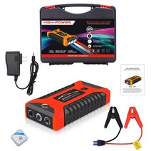 자동차 점프 스타터 보조베터리 59800mA 600A 12V 출력 휴대용 비상 시동 충전기 자동차 부스터 배터리 시, 01 red US plug