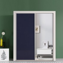 빅로드가구 키높이 헤이즈 슬라이딩 6자 장롱세트, 11) 블루(무광)1개+은경1개