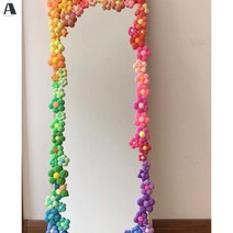 욕실 거울 전신 거울 diy 재료 그물 빨간색 장식 가방 수제 프레임 변형 가장자리 자체 접착 폼 랩 착륙 DIY, 1. 노란색 100 완제품(접착제 + 10개 이상)