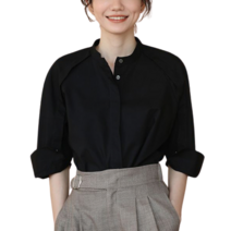 도오빠 시크나 여성 블라우스 차이나카라 셔츠 7부 소매 봄 가을 상의 여자블라우스