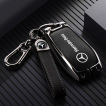 메르세데스-벤츠 e300l 키홀더 키케이스 키세트 e클래스 e260 가죽 버클 메탈, [블랙] 올 인클루시브 + 가죽 버클