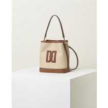 22FW [DD BAG] 베이지 DD불박 로고포인트 가죽배색 버킷백 DCBA2F952I2
