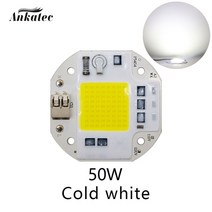 LED 20W 30W 50W COB 칩 전구 AC110V 220V 통합 스마트 IC 드라이버 쿨 웜 화이트 전체 스펙트럼 조명 DIY, 03 Cold White 50w_01 AC110V