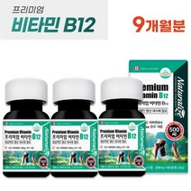 캐나다 프리미엄 비타민 B12 90정 식약처 인증 고함량 시아노코발라민 비12 엽산대사에 필요 부모님 노년 기 비타민 영양제, 3병