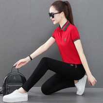 여성의류 스포티 여름 캐주얼 투피스 슈트