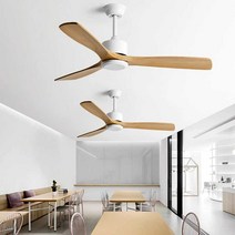원목 실링팬 저소음 거실 천정 우드 카페 42인치 호텔, 화이트+우드컬러 48인치(122cm)+월컨트롤
