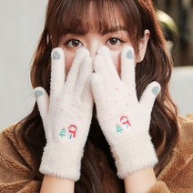 wholesale 울 손가락 터치 학생 여성 여자 골지 니트 스마트 교복 기모 눈사람 혹기 3WB2EBFA, 화이트