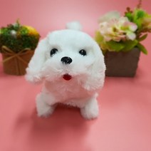 움직이는 복실복실 강아지 작동인형, 16cm, 핑크