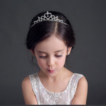 사랑스런 어린이 여아 생일 크리스마스 파티 공주 티아라 왕관 헤어밴드 머리띠