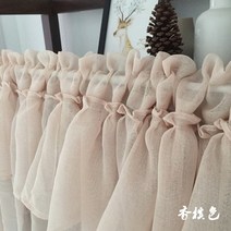 속커튼 쉬폰커튼 레이스커튼 32평거실커튼 반창커튼 회색 짧은 코튼 린넨 솔리드 계층 커튼 주방 도어 tulle cortinas para sala de estar 우아한 스카프
