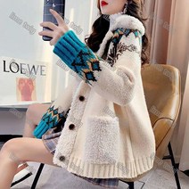 lime twig 여자 박시 니트 코트 가을 겨울 레드 크리스마스 니트 R133