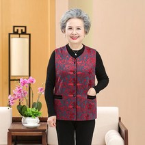 할머니 조끼 여성 베스트 엄마 레트로 중년 빅사이즈 김장조끼
