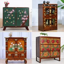 다한수제고가구 민화 그림 3단 서랍장