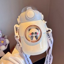ANYOU 캐릭터 스페이스 텀블러 보온병 빨대를 꽂은 물컵 700ml, 흰색
