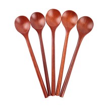 장미목 옻칠 원형 티스푼 15 5P l 나무 커피 스푼