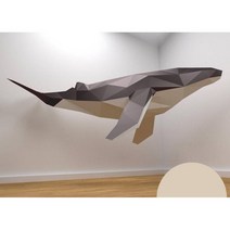 대형 고래 페이퍼크래프트 1.5m 벽장식 동물 종이 모형 인테리어 14세이상, A.화이트 고래+ 기본용지