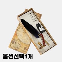 구스 깃털 만년필 꽂이 펜촉 블랙잉크 1세트 선물 판촉 기념품 중세 클래식 딥펜 종류선택 1개, 다크블루, 깃털펜세트