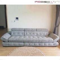 모디쉬갤러리 구스 천연 누박쇼파 S클래스 4인 가죽 명품 고급 쇼파, 4인용 소파, 블랙투톤