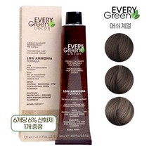 EVERYGreen 컬러 염색약 어두운 짙은 회색 애쉬계열 120ml (산화제포함), 6.031 - 녹빛밤색