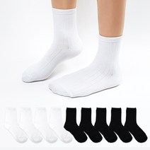 더베이직 여성용 베이직 골지 중목 양말 10켤레