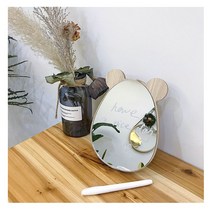 banhany 노프레임 우드프레임 곡선 비정형 조약돌거울 스튜디오 인테리어 메이크업 거울 6종류, 곰