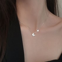 엠스타일 925 은 큐빅나비 목걸이 선물포장 실버 쇄골 여자 순은 체인