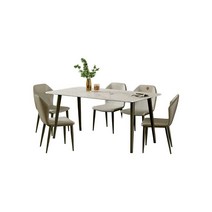 세라믹식탁 테이블 불판 인조대리석 접이식테이블, 식탁+스토브+식탁의자x6 160x90x76cm