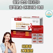철분 엽산 비타민 D B12 플러스 혈액운송 면역 2개월분, 2개