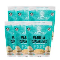 라칸토 바닐라 컵케이크 믹스 무설탕 몽크프룻 스위트너 300g Lakanto Vanilla Cupcake Mix Sugar Free Monkfruit Sweetener, 6팩