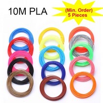 5 개 (최소 주문) 10m 1.75mm PLA 3d 프린터 펜 필라멘트 리필 핸들 플라스틱 3D 학교 드로잉 용품, 20 트란-블루