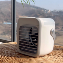 1인 에어컨 에어쿨러 냉풍기 미니 야외 무선 얼음 led 시원한 아이스 소형 선풍기 탁사용 시원한 사무실 조명, 냉풍기(네이비)