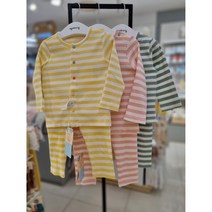 아가방 [동아쇼핑점]봄출산 신생아 남아여아 무형광실내복 /백일 돌선물추천/어린이집 등원복 상하복 활동복 쫄바지/얇은두께감 화사한 파스텔컬러 똑딱이단추 스트라이프 잔골지 딩동내의