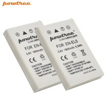 니콘배터리 powtree 1800mah en-el5 디지털 카메라 배터리 + usb 충전기 nikon coolpix p4 p80 p90 p100 p500 p510 p520 호환, 배터리 2개