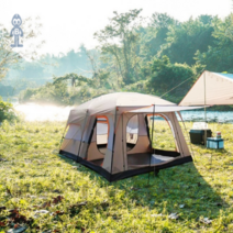 거실형 리빙쉘 텐트 오토 캠핑 대 형 돔 쉘터, 특대형(8~9인용), 베이지